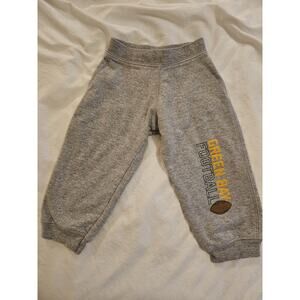 Green Bay Football Kids Jogger Sweatpants Gray Fleece Boys Girls 5/6